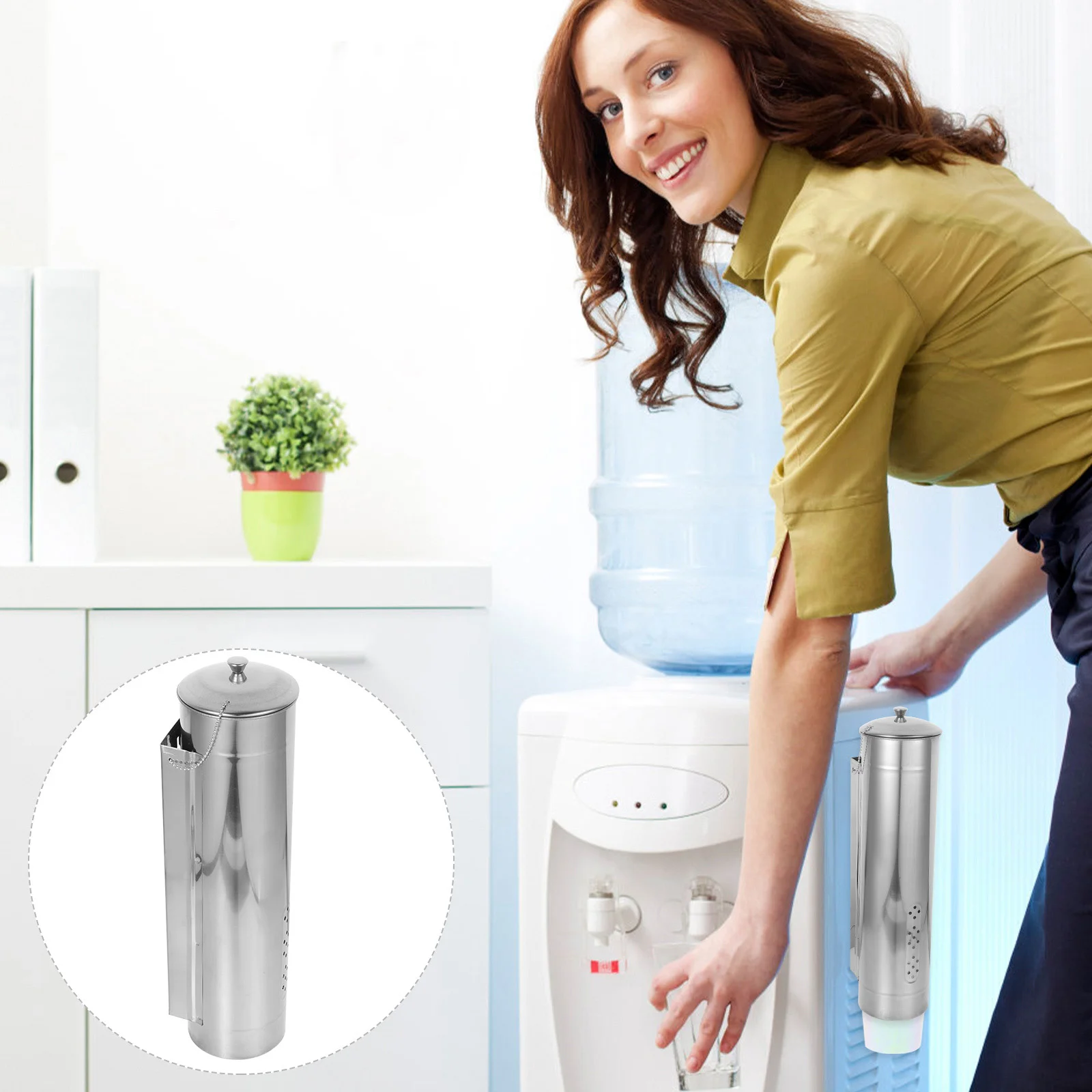 Wall Mounted Cup Dispenser Metal Cup Holder Bathroom Fixture Paper Cups Disposable Plastic Dispenser Water Cooler Holder