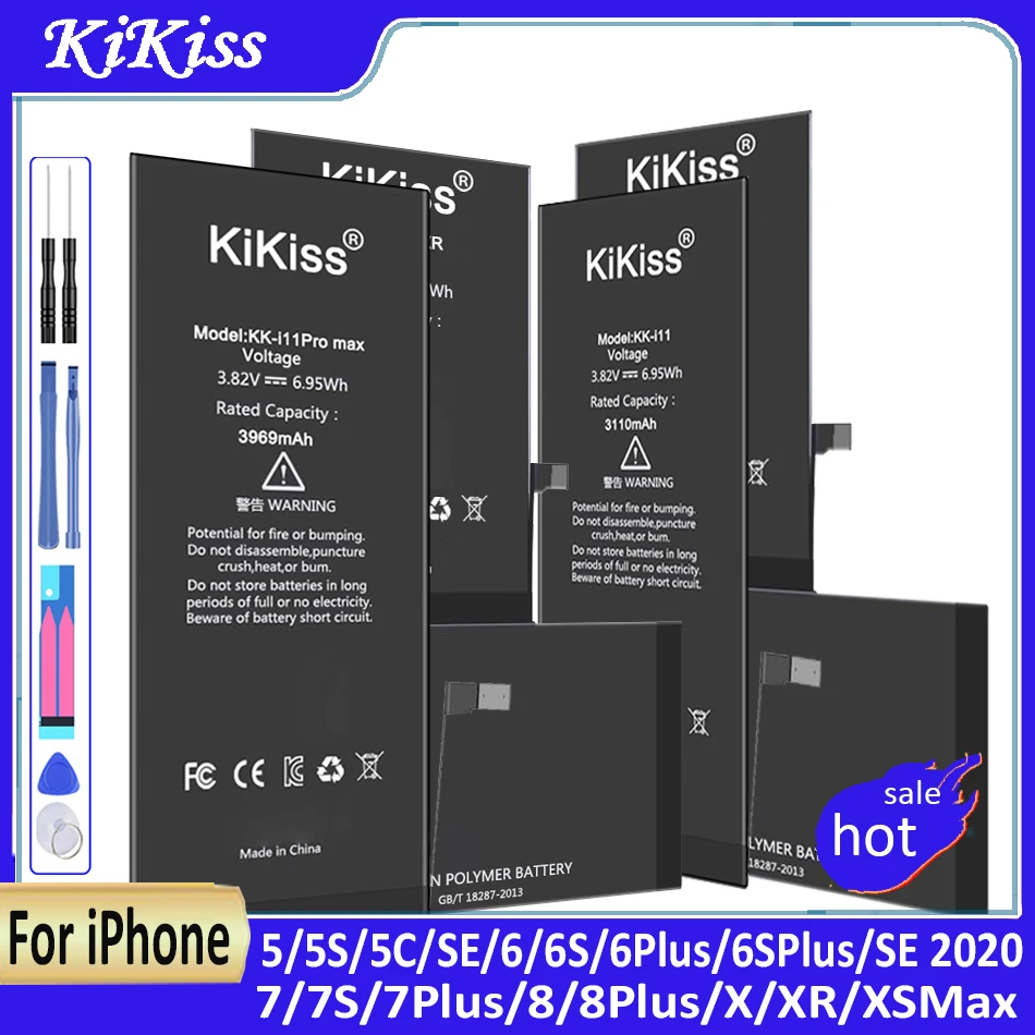 

Phone Battery for iPhone 7 8 6 6S Plus Bateria Batterie for iPhone SE 2 2020 5 S 5S 7P 8P X XR XS Max for iPhone8 iPhone6