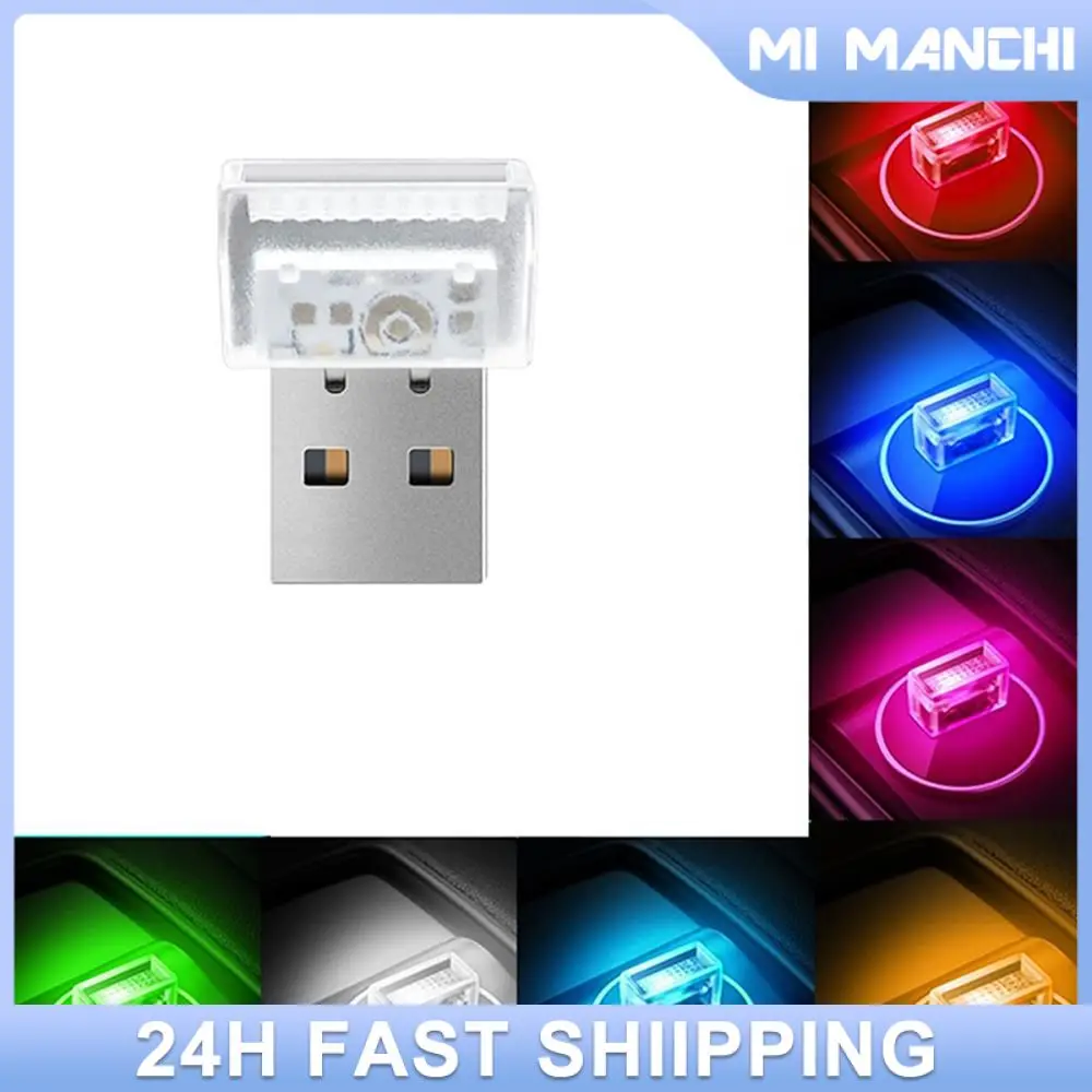 Mini USB LED Car Light Auto Interior Atmosphere Light Decorative Lamp  Emergency Lighting PC Auto Colorful Light Car Accessory