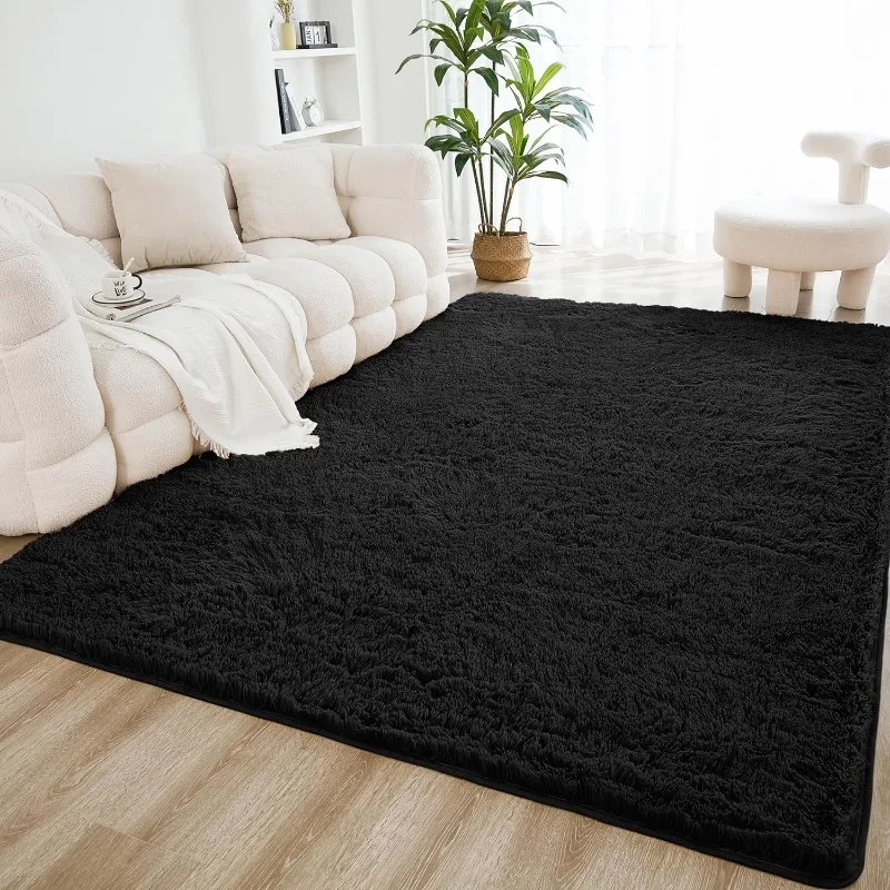 Fuzzy Area Rug for Living Room Bedroom, White Shag Furry Rug for Nursery Kids Girls Boys, Ultra Soft Plush