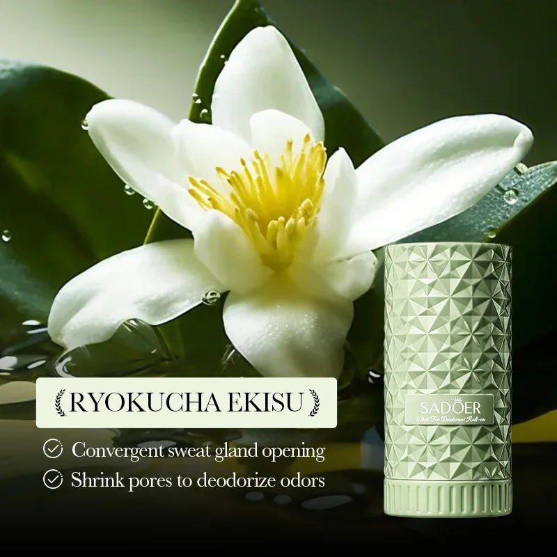 Fragrance-scented antiperspirant and deodorant roll-on, odor-free, suitable for underarms, neck, and body care
