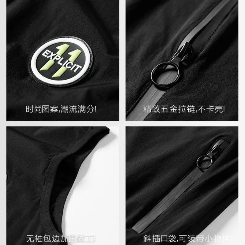 High quality Men's Golf wear jackets vest sleeveless hooded Golf Waistcoat Elastic fast dry sport tennis tops Men golf Coats