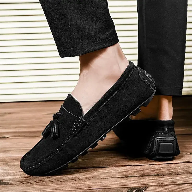

Men's Trendy Korean Style British One Pedal Casual Leather Shoes Tods Men's Shoes Breathable Korean Style Soft Bottom Lazy Shoes