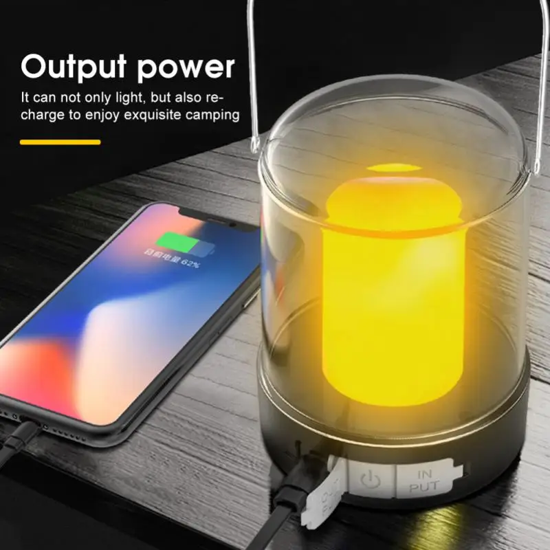 

New Outdoor Multifunctional USB Charging Camping Light Stepless dimming tent light flame lamp home portable camping mood light