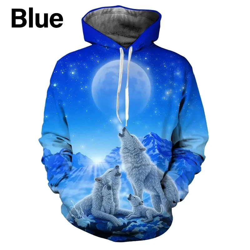 thumbnail image 1 of Sudadera con capucha para hombre nueva de otoño con estampado 3D de lobo y animales, jersey de lobo, moda urbana, sudaderas casuales de gran tamaño para hombre, 1 of 5