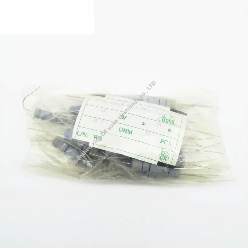 

Металлоксидные пленочные резисторы 5%, 50 шт./1 упаковка, 5 Вт, 3,3, 3,6, 3,9, 33, 36, 39, 330, 360, 390, 3,3 K, 3,6 K, 3,9 K, 33K, 36K, 39K, 330K, 360K, 390K Ом