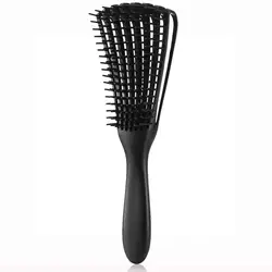 Revitalizing Scalp Massage Detangling Hairbrush for Effortless Styling (Black)
