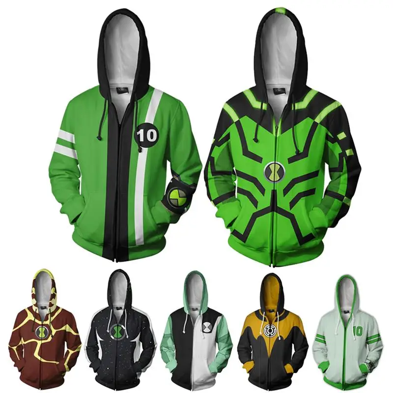 Ben 10 Alien Force 3D Hoodies Cosplay Ben Sweatshirt Coat Jacket