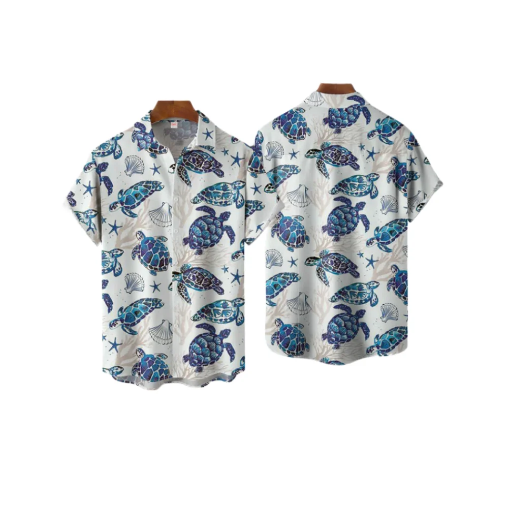 

Summer men's shirt Hawaii oversized 3D printed duck pattern short sleeved top casual beach holiday travel street trend clothing
