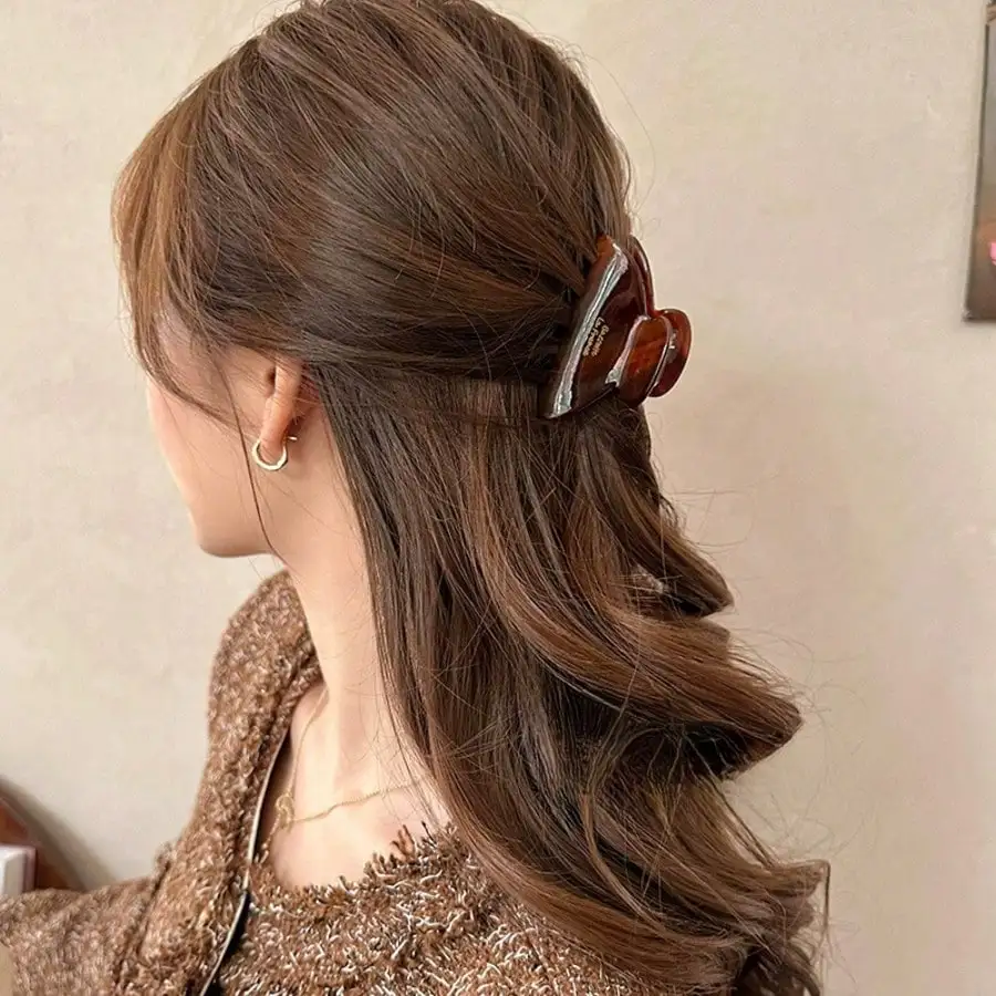 Elegant French Style Acetate Semicircle Claw Clip Hair Accessory