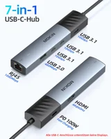 MOKiN USB Hub Docking Station Laptop Hub Adapter with 4K60Hz HDMI 10Gbps USB3.1 1000Mbps Ethernet 100W PD3.0 for Macbook Pro/Air 2