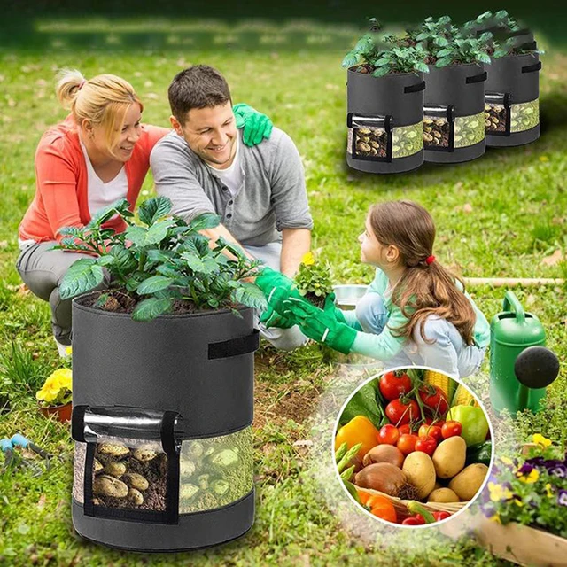7/10 Gallon Filc Növénynövekedés Táskák Átlátszó Burgonya Edényfogantyú Vegetables Hagyma Sárgarépa Ültető Kültéri Kerti Szerszámok - Image 4