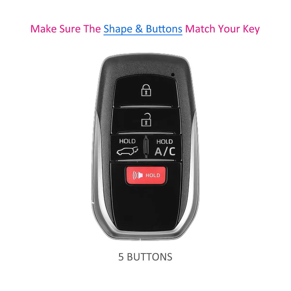 Silica Gel 5 Button Car Key Case Fob Chain Cover Toyota RAV4 Prime bZ4X Subaru Solterra 2025 key case key case cover car key shell remote control case cover