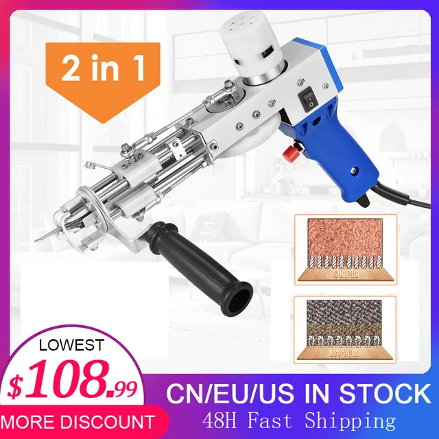 Electric Tufting Gun for Carpet Weaving and Flocking Machine, Fully  Enclosed Cut and Loop Pile, All Inclusive, 2 in 1