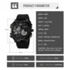 SKMEI 2202  Sport Watch Mens LED Light Stopwatch Waterproof Wristwatches Alarm Creative Cool 4 Time Display Countdown Digital 6