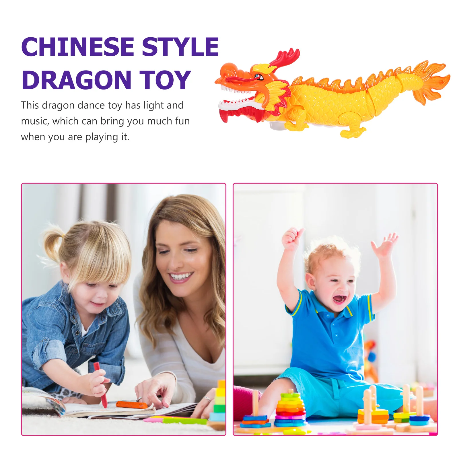 Electric Toys Musical Traditional Chinese Dragon No New Year Decoration Plastic Shaped With Light 3