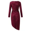 Sexy Deep V Neck Sequins Dress Women Hip Wrap Ruched Long Sleeve Formal Dresses Nightclub Sexy Elegant Wedding Evening Gowns 5