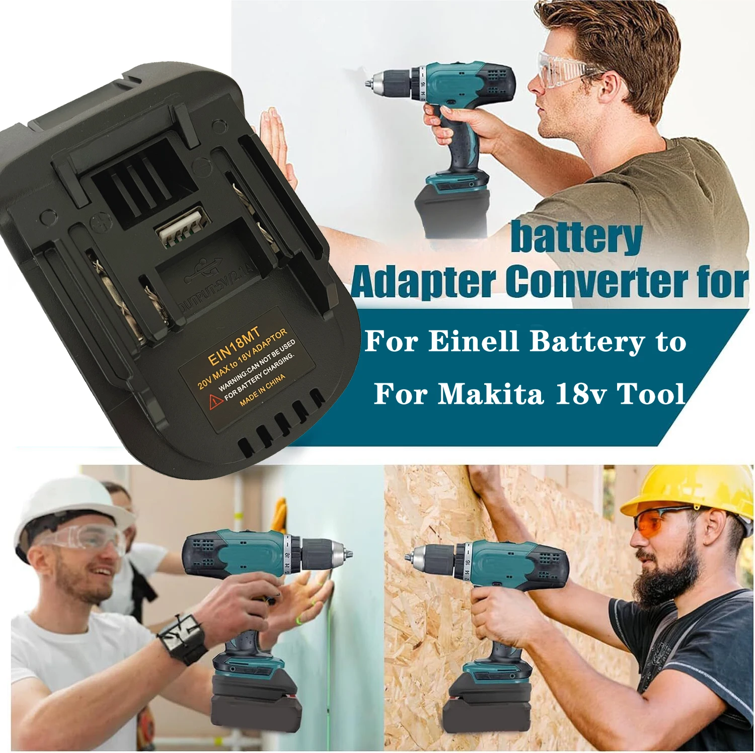 Adattatore Batteria Einhell 18V Per Utensili Makita - Con Porte USB E Type-C - Foto 10