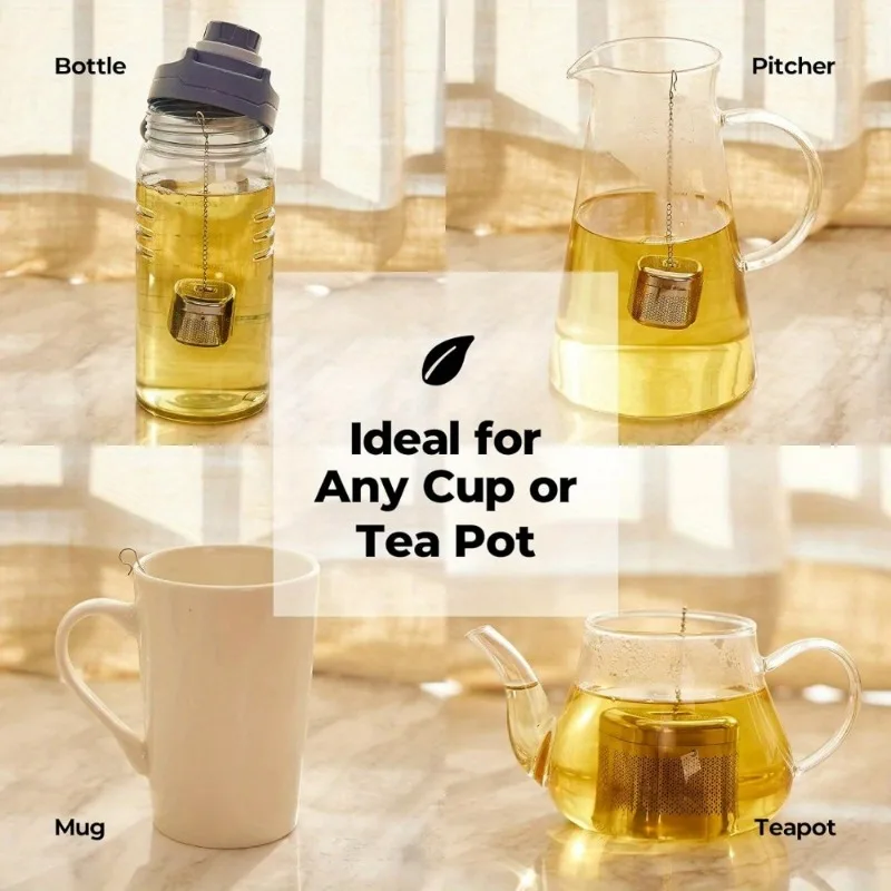 Loose Tea Ball, 304 Stainless Steel Ultra-fine Mesh Loose Tea Infuser, Retractable Chain Design Strainer with 1 Saucer