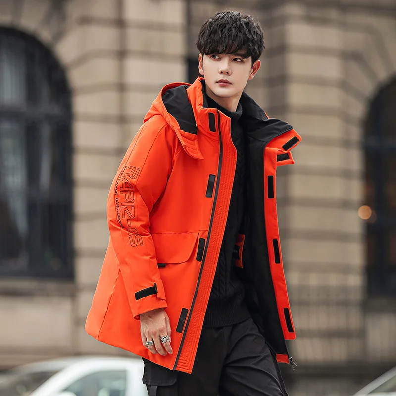 

Winter Jacket Men Long down jacket Thick Coats Oversize Parka Male Solid Waterproof Jackets Youth Street Wear