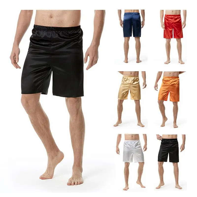 Summer Glossy Men's Thin Seamless Shorts Underwears Male Plus Size Casual Sleeping Bottoms