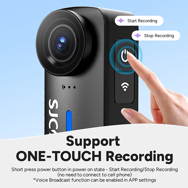 SJCAM C110+ 4K 30fps 액션 카메라 170 ° 울트라 와이드 F1.8 렌즈 30m IP65 방수 케이스 포함 6축 자이로스코프 손떨림 방지 카메라