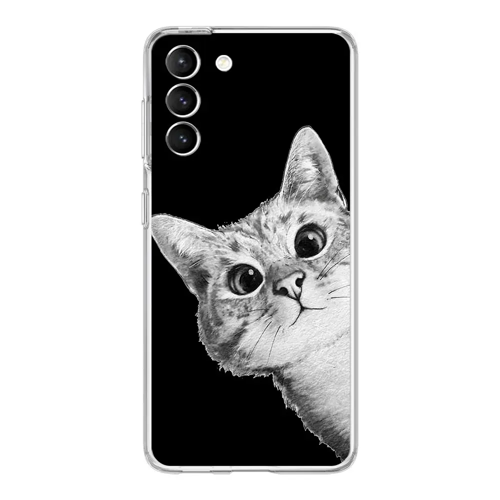 Adorable Cartoon Kitten Clear Silicone Phone Case