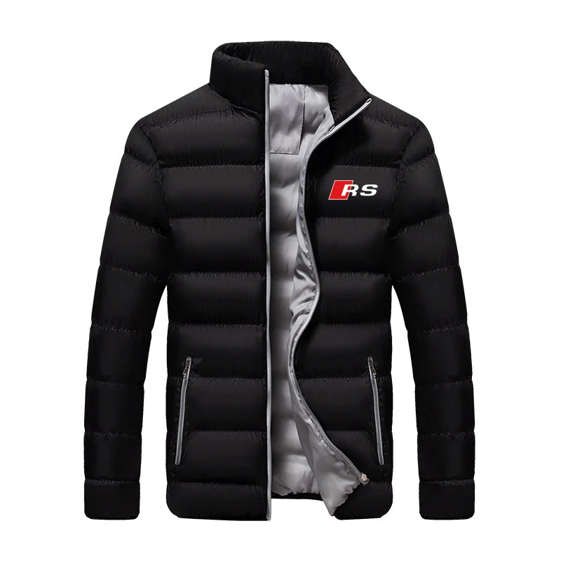 2025 Autumn Selling Audi-RS England style Print Solid Color Cotton Men Long Sleeve Popular Jacket Zip Comfortable Down Jacket 3