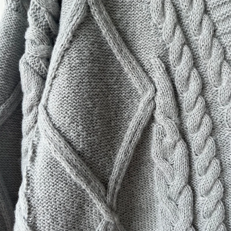 Warm V-neck Long Sleeve Knitted Cardigans Women Autumn Winter Solid Casual TTPD Sweater Coat 3