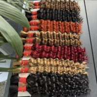 Nabi Boho tresses cheveux humains 50g/paquet vague profonde cheveux en vrac brésilien humain tressage cheveux 6 paquet pleine tête pour les femmes noires 4