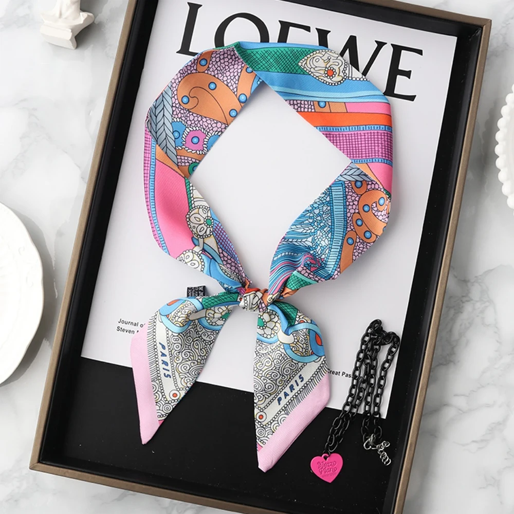 Korean Fashion New Women's Twill Decorative Ribbon Small Scarf Binding Bag Handle Ribbon Hair Band Small Scarf Headband 2
