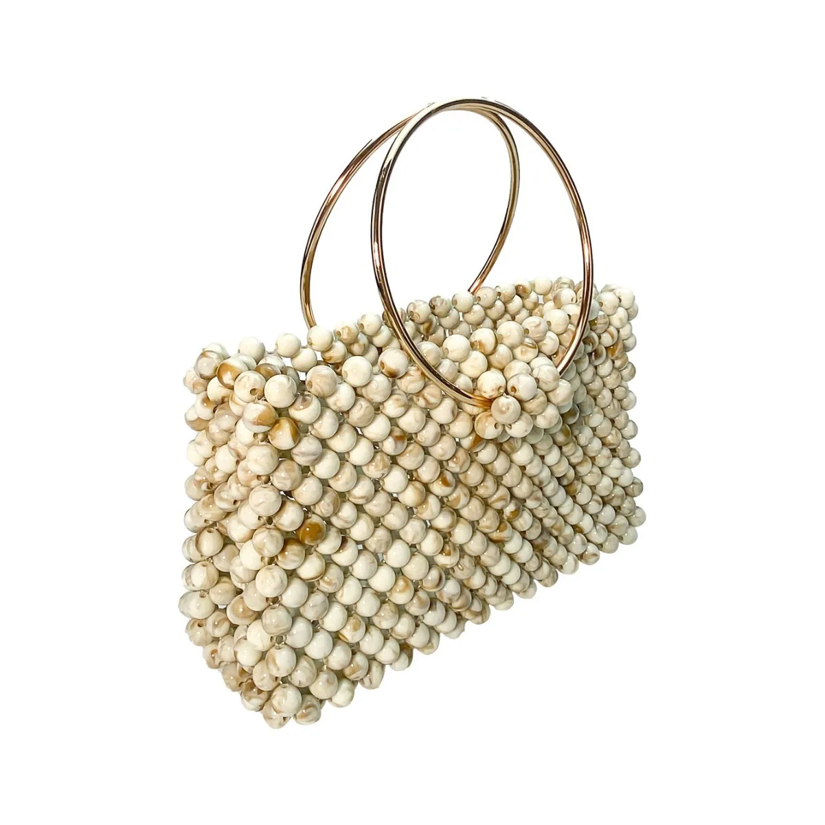 Hand-woven Beaded Bag Ladies Handmade bead Bags Dinner Bag Women's Fashion Retro Color Matching Handbag Part Totebag