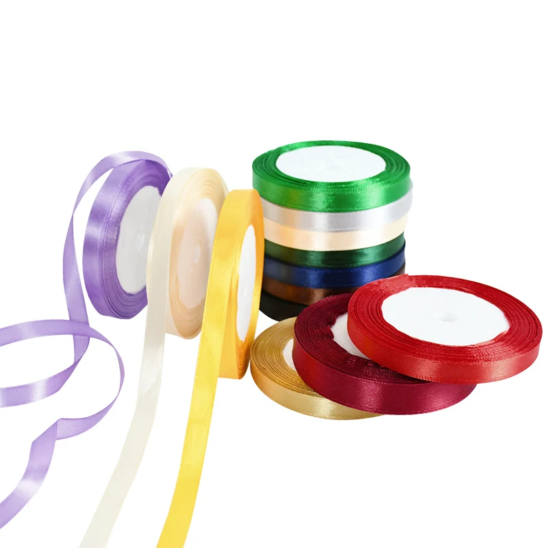 

25yard 6/10/15/20/25/50mm Solid Color Satin Ribbon Wedding Birthday Party Gift Wrapping Ribbons DIY Crafts Scrapbooking Material