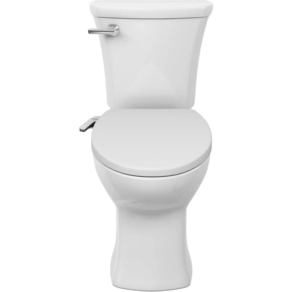 Edgemere Two-Piece Toilet with AquaWash Slim Spalet Seat and Wax Ring, Elongated Front, Left Hand Flush, White, 1.28 gpf