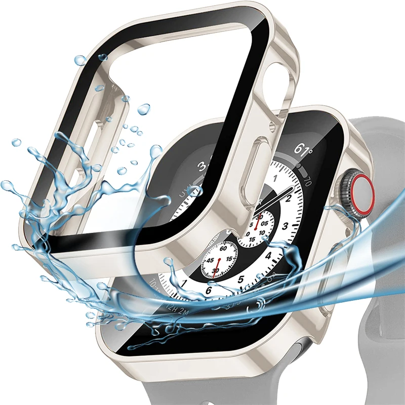 Durable Waterproof Tempered Glass Screen Protector Cover with Hard Bumper