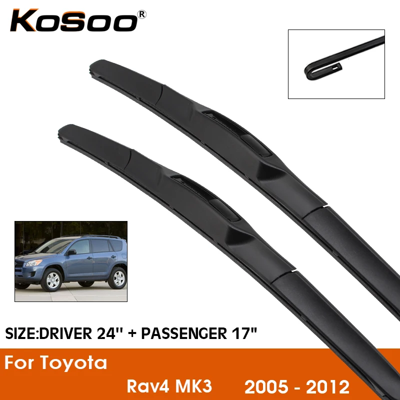 

Car Wiper Blade For Toyota Rav4 MK3 2005-2012 Windshield Rubber Silicon Refill Front Window Wiper 24"+17" LHD RHD Accessories