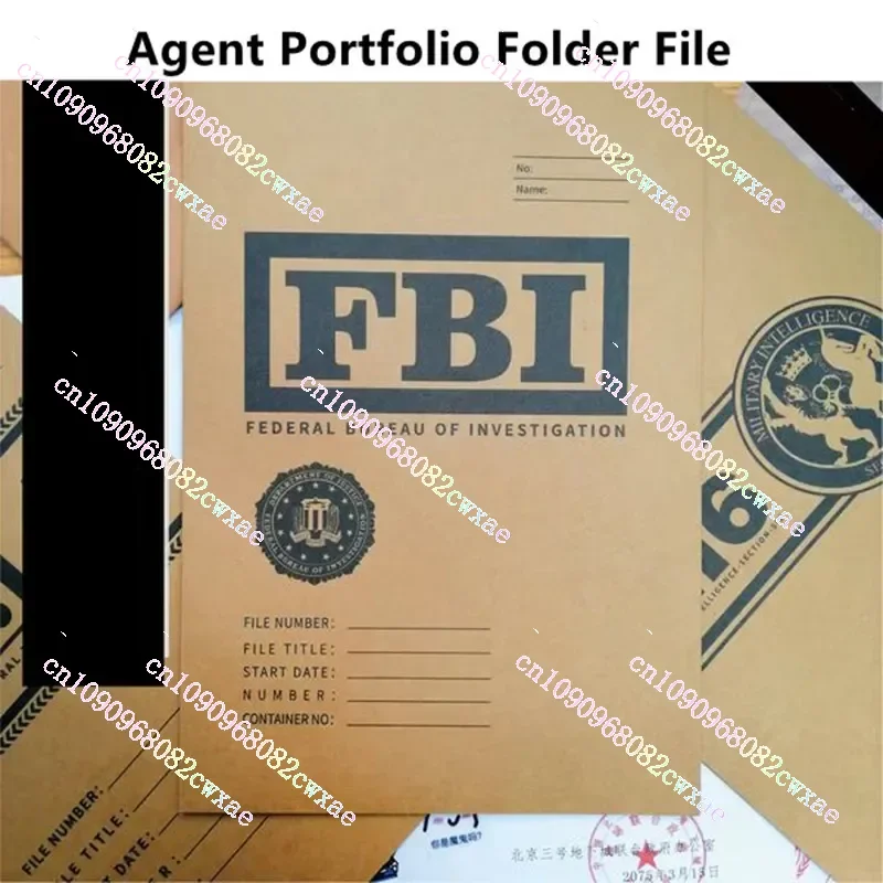 에이전트 포트폴리오 폴더 파일 아카이브 코스프레 FBI CIA 중앙 정보 MI6 영국 육군 영화 필름 소품 세트