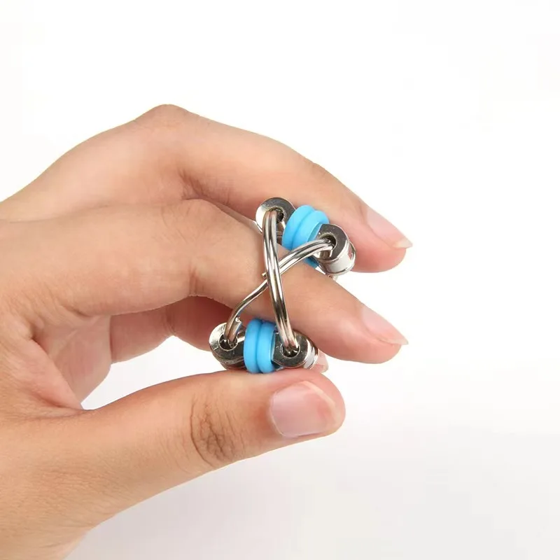 Metal Relief Chain Fidget Toy Autism Anti-stress Toys ADHD Fine Tuning Rotating Key Ring Puzzle Sensory Toys Anti-stress