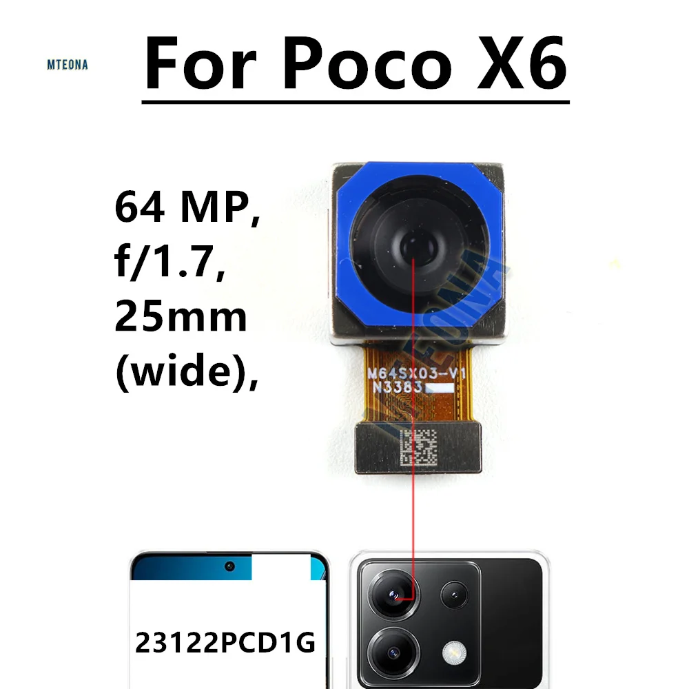 Back Big Rear Main Camera Module For Xiaomi Poco X6 / X6 Pro Small