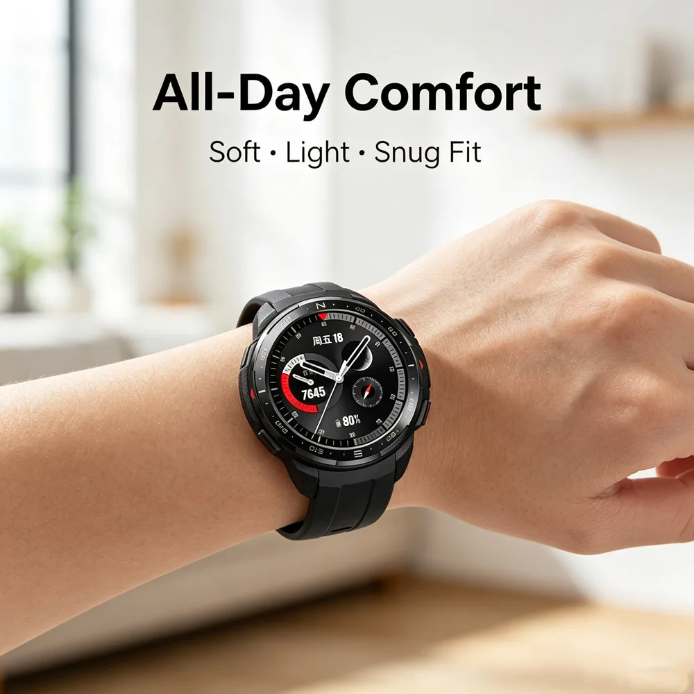 Silicone Sport Strap for Huawei Honor GS Pro – Soft and Durable Wristband Accessory for Smartwatch