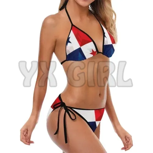 Panama Swimwear Vintage 2-Piece Bikini  3D All Over Printed Sexy Bikini Summer Women For Girl Beach Swimsuit Cosplay Clothes