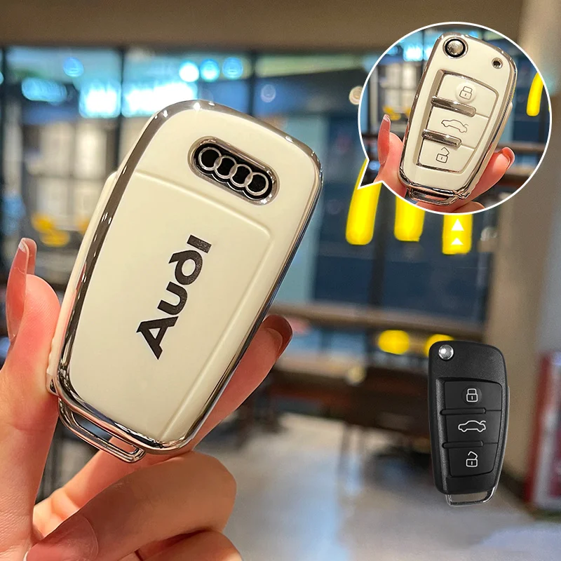 Soft TPU Car Flip Key Case Cover for Audi A1 A3 A6 etc