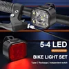 BUCKLOS Bike Light Set Front and Rear Lights Led Bicycle Lamp USB Rechargeable Cycling Flashlight for Road MTB Bicycle Lantern 4