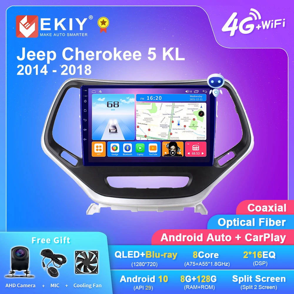 

EKIY T7 Android Car Radio For Jeep Cherokee 5 KL 2014 - 2018 Stereo Multimedia Video Player GPS Navi DSP BT No 2din Head Unit