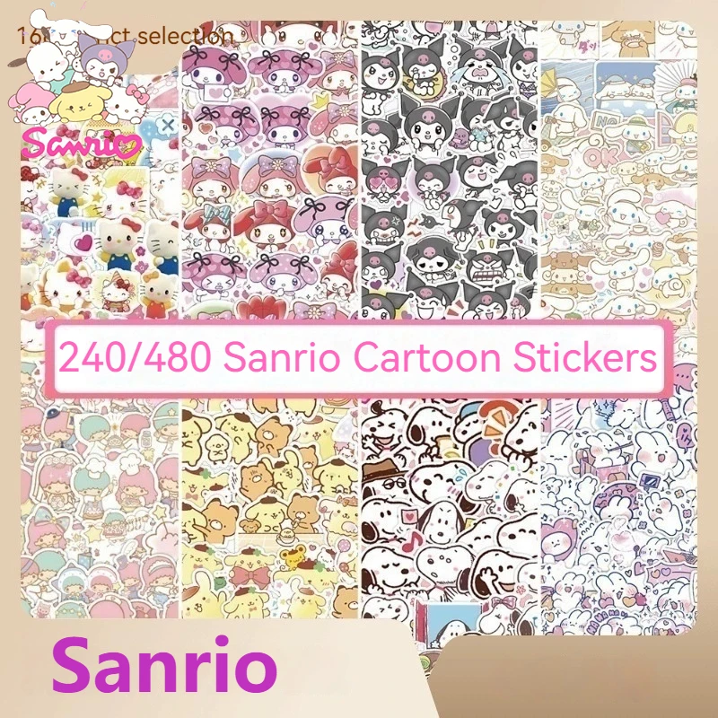 

240/480 шт., декоративные наклейки «Hello Kitty»