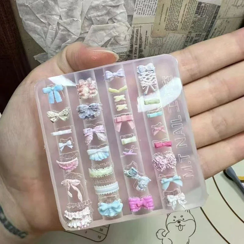 3D Nail Art Silicone Carving Mold Bear Rabbit Bowknot Relief Stamping Stencils UV Gel Polish DIY Manicure Decorations