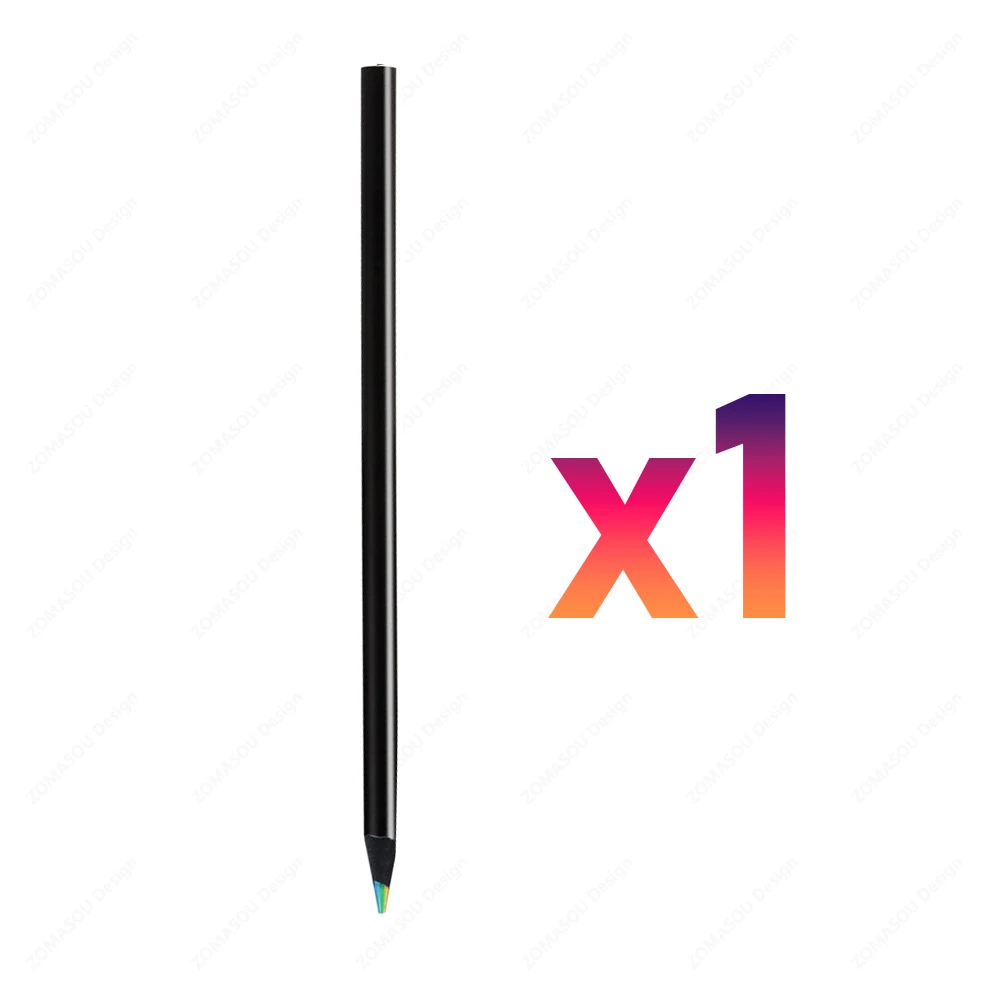 1-300 قطعة قلم رسم قوس قزح ملون من الخشب الأسود أق...