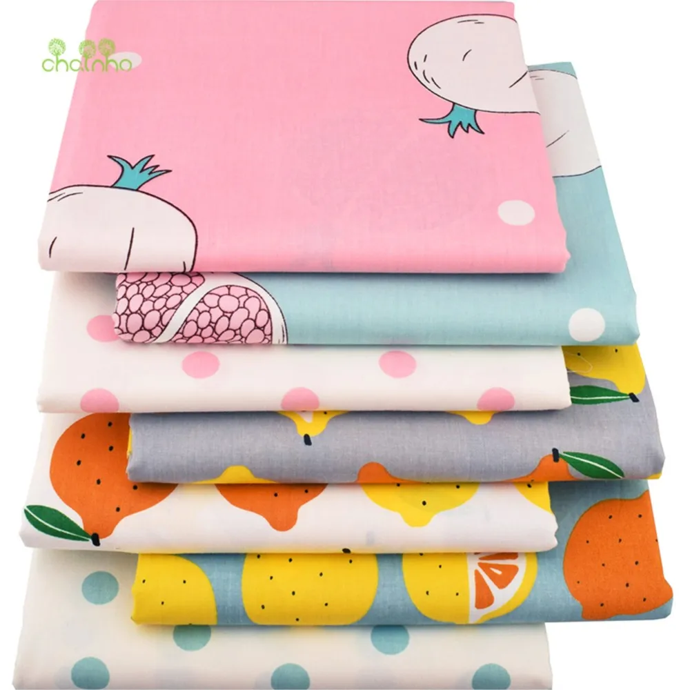 Chainho,Printed Twill Weave Cotton Fabric,Patchwork Cloth,DIY Sewing Quilting Material,Fruit Series,2 Specification,CC207