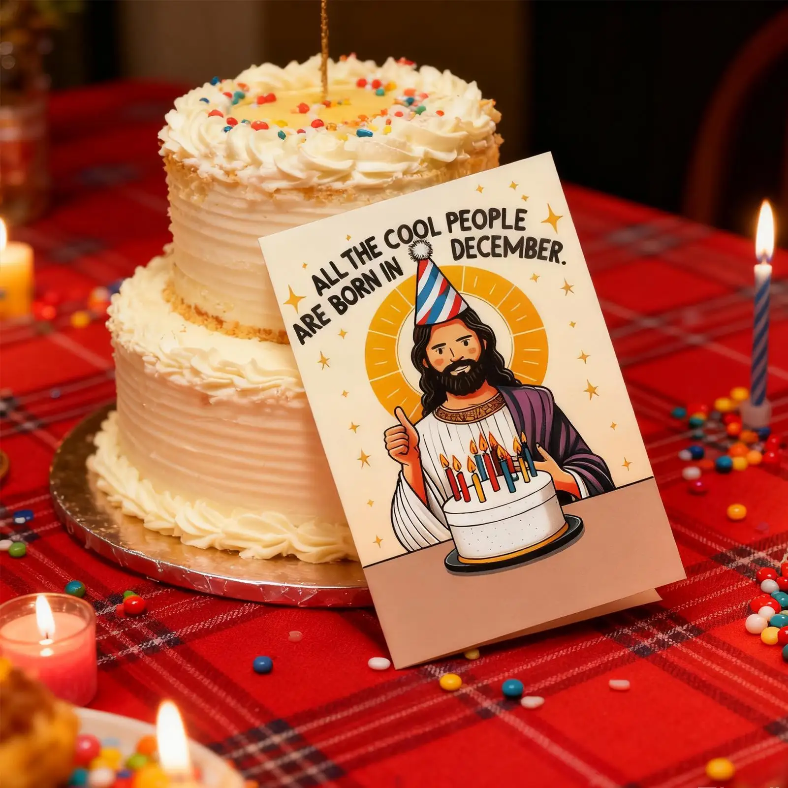Jesus Birthday Card Funny With Envelope Humorous Celebration Notecard Family Friends Religious Birthday Card For Adults Lovers
