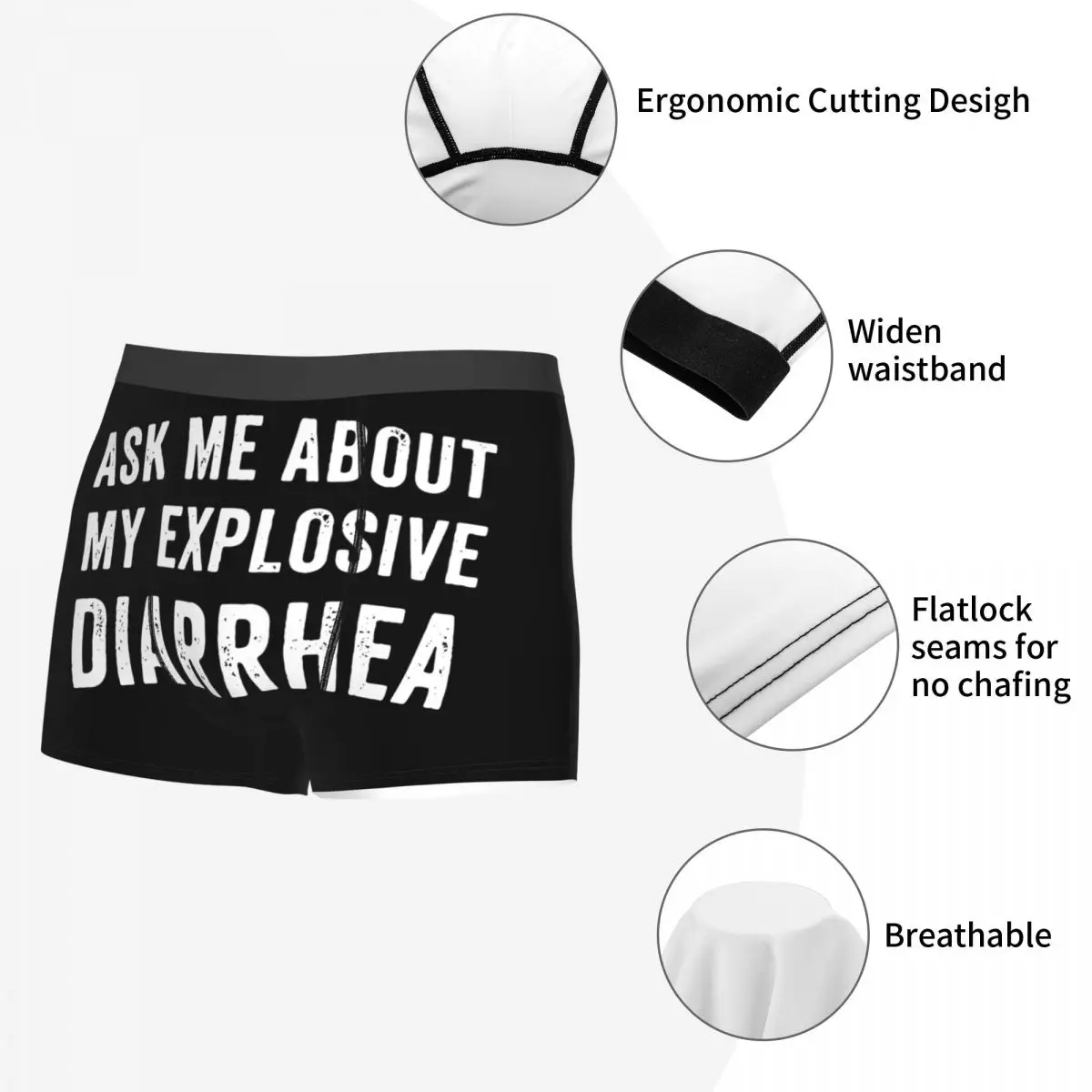 Fashion Boxer Shorts Panties Men's Ask Me About My Explosive